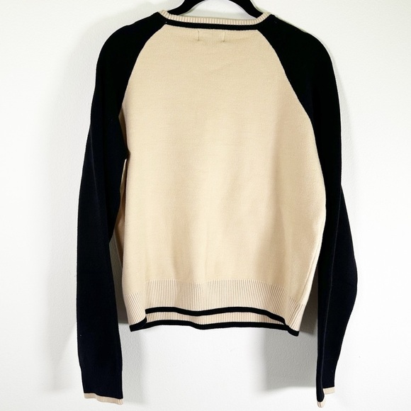 NWT $148 Revolve x Monrow Super Soft Color Block Raglan Cropped Pullover Sweater - Picture 3 of 11
